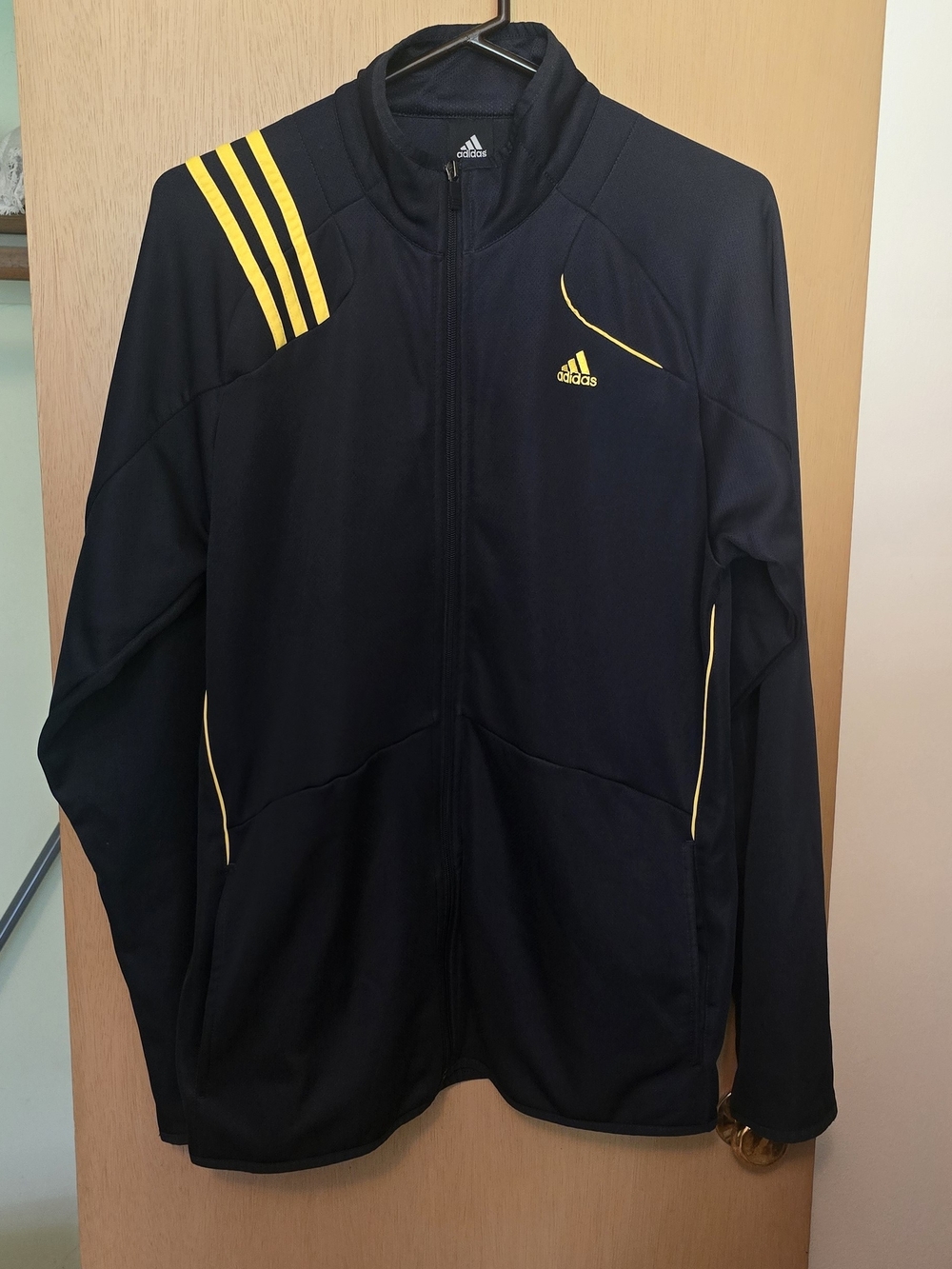 Vintage adidas ClimaWarm Black Performance Jacket Yellow Stripes